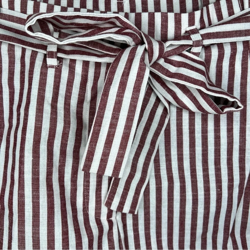 SMALL LOVE TREE RED WHITE STRIPED PAPER BAG BELTED SHORTS LIGHTWEIGHT